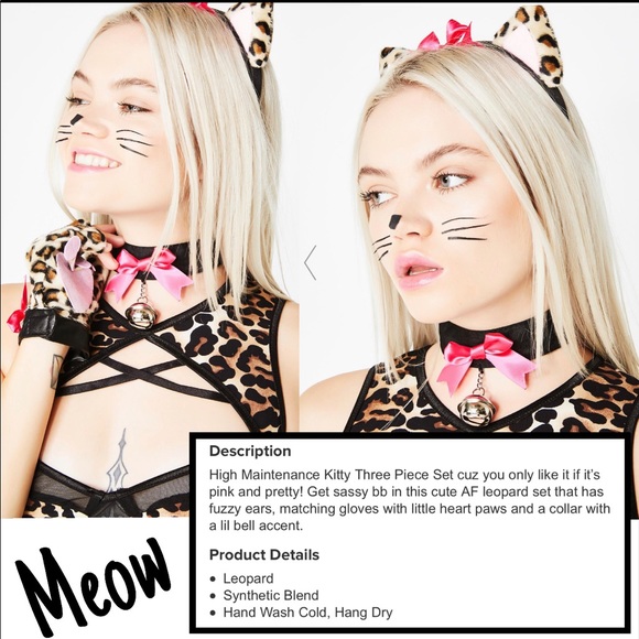 ✨LAST SET✨3 Piece Sexy Cat Collar, Gloves & Ears - Picture 2 of 4
